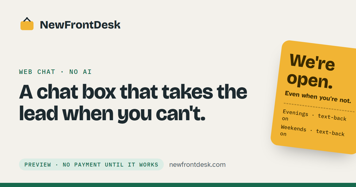 Web chat for local business websites | NewFrontDesk